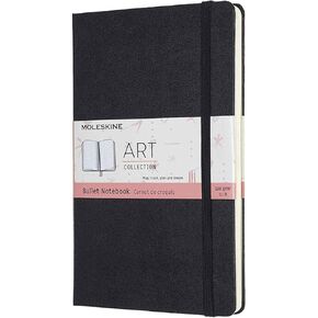 Moleskine Art Bullet Bullet ، وغطاء صلب ومجلة إغلاق مرنة ، اللون الأسود ، الحجم الكبير 13 × 21 A5 ، 160 صفحة