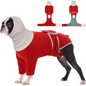 Fuamey Dog Onesie للجراحة ، بدلة جراحية للكلاب تعقيم الإناث ، مخروط العار البديل ، بدلة جسم عنق السلاحف ، لا لعق بدلة استرداد للذكور ، ثور تيرير (أخضر ، ل)