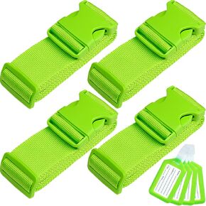 TRANVERS Ultra Long Heavy Duty Luggage Straps for Suitcases/Uprights/Duffels/Bags, 79" Adjustable Travel Packing Belts for Cargo Safety, Sturdy Baggage Strap Belts Multi-Pack