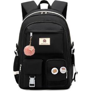 Caoroky knight Women Backpack for Girls Kids Elementary School Bag College Bookbags Laptop Backpacks Travel Dayapck Rucksack (Black, Large)