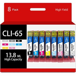CLI-65 متوافق مع Canon CLI-65 CLI65 65 حزمة الحبر 8 حزمة لطابعة Canon Pixma Pro-200