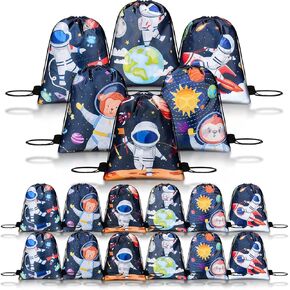 Eccliy Space Party 18 Pack Starry Sky Carmstring Facs for Kids Children Lightweight Rocket Rocket Tavor & Toy Storage