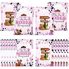 50 PCS هذا ليس أول روديو لي ، إنه لحفلتي الثانية لصالح حقائب Cowgirl 2nd عيد ميلاد هدية Goodie Beacs Western Western Treat For Girls Birthding Birthday Rodeo Decord Decor