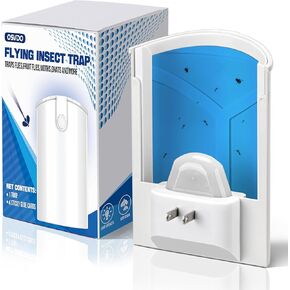 Flying Insect Trap, Indoor Plug-in Fly Trap for Home, Mosquito Killer Indoor Gnat Moth Catcher with Night UV Light, Mosquito Attractant Fly Bug Zapper for Home, Office (2 x Devices & 8 x Refills)