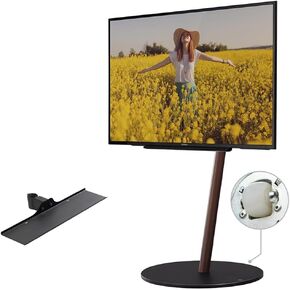 WALL A2 Large Type TV Stand w/Soundbar Shelf S Black Set | Japanese Rolling Portable TV Stand with Concealed Caster Wheels for 45-80 Inch | Sleek Soundbar Shelf | Walnut