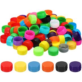 PATIKIL 1.2inch Plastic Bottle Caps for Crafts, 300Pcs Reusable Protection Bottle Screw Lids for Empty Container DIY Scrapbook Decorations, Multicolored