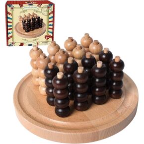 GOTHINK Portable 3D Wooden Four in a Row Board Games for Adults & Kids- 4 in a Row Game Set with Birch Chess for Family Night Games Birthday & Holiday Party Toy Gifts - Challenge Your Mind