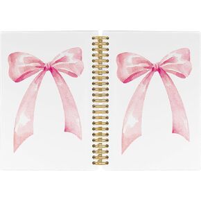 Coquette Pink Bows Journal Notebook - Trendy Preppy Y2K Ribbon Notebooks College حكمت لمدرسة النساء في سن المراهقة ، مكتب العودة إلى اللوازم المدرسية ، دفتر Notebly SPORCAL 5.5 "x8.3"