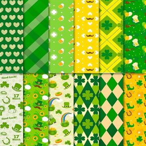 Str Patricks Day Scrapbook Paper ، 12 Sheets Scrapbook Paper Paper Paper Green Scrapbook Paper 6x6 ، Shamrock Paper for Crrafting ، Paper Green Cardstock ، Str Patrick's Day Paper (Green ، 6x6)