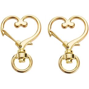 12pcs شكل قلب سلسلة المفاتيح المعدنية مفاتيح 360 درجة دوار جراد البحر clasp خطاف لصنع قلادة الحلقة الرئيسية ، قلادة الحقائب وغيرها من أدوات الوصول (الذهب)