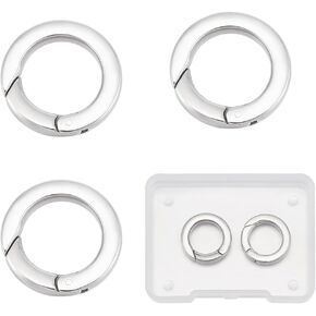 UniCraftale 3pcs حلقات بوابة الربيع من الفولاذ المقاوم للصدأ الربيع المفاجئة خطافات المشبك المشتات carabiner مقاطع جولة o حلقات المشبكات مشبك مفاتيح المعاد