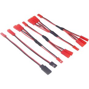 6pcs jst plug splitter jst male to female y cable adapter cable jst to jr futaba for traxxas trx-4 1/10 rc car carler truck cooling fan battery battery motor 10cm 4inch (b189-6)