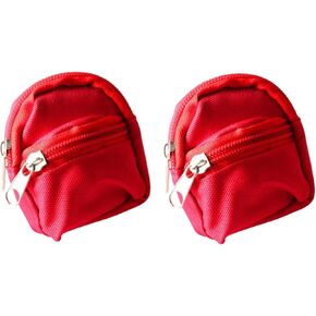2Pcs Red Mini Doll Backpack School Bag Model Dollhouse School Accessory for 1/6 Scale Dollhouse Decor,Simulation Mini School Bag Model,Dollhouse Accessories