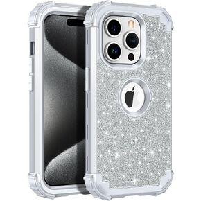 LONTECT for iPhone 14 Plus Case Glitter Sparkly Bling Shockproof Heavy Duty Hybrid Sturdy High Impact Protective Cover Case for Apple iPhone 14 Plus, Shiny Purple in Saudi Arabia