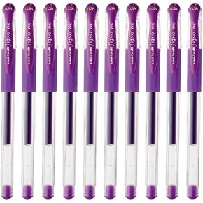 Uni-Ball Scaro Snap Cap Gel Ballpoint Pen ، 0.38mm Point Fine Point ، Violet Ink ، Y.UM151A.12 ، حزمة 10