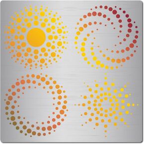 Gorgecraft Dots حلزوني ماندالا ماندالا مستديرة النقطة الدائرية الإرساءات الهندسية الفولاذ المقاوم للصدأ قالب المعادن للطلاء على الورقة الخشبية الجدار الجدار Pyrography Journaling 6.3x6.3 بوصة