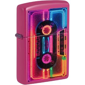 Zippo Neon Cassette Design Frequency Pocket Lighter