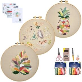 Speedura Embroidery Kit for Beginners – Complete Cross Stitch & Needlepoint Kits for Adults & Kids with Embroidery Tools, Threads, Needles, Patterns & Instructions (Casual)