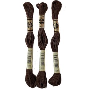 DMC 6 -Strand Embroidery Cotton 8.7yd - Mocha Brown Dark Dark - 117-3031 - حزمة من 3 skeins