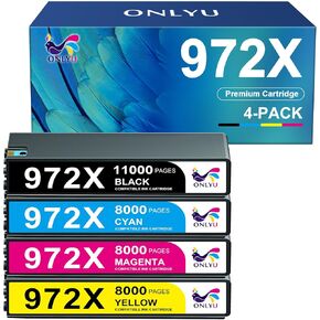 ONLYU 972X Ink Cartridges Compatible for HP 972X Ink Cartridges to Use with PageWide Pro 477dw 577dw 452dn 477dn 577z 452dw HP PageWide 552dw P57750dw P55250dw P55750dw Printer 4 Pack