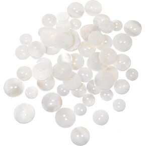 60 Pcs Mother of Pearl Buttons White Genuine Mother of Pearl Shell Buttons Set Natural Shell Buttons for DIY Sewing Crafts, Clothes, Blazer, Shirts, Suits 12.5mm/15mm/18mm/20mm 2 Holes