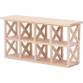 Dollhouse Mini Shelf Rack, 8 Grids Decorative 1: 12 Scale Furniture Plain Color Dollhouse Wood Storage Rack for Living Room