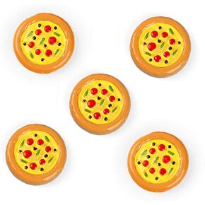 5Pcs Miniature Resin Pizzas - Doll Food Props - Resin Cabochons for Slime, Jewelry Making, or Decoden(NOT Edible)