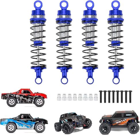 RCAWD امتصاص الصدمات لضربات الزعنفة TETON & DERSERT PRERUNNER 1/18 SCALE 4WD MONTER TRADSERS ، أجزاء مثبطات RC الخلفية الأمامية القابلة للتعديل لـ #7660 ، 76064-5 ، 76054-1 ، #76054-5 Blue Blue in Kuwait