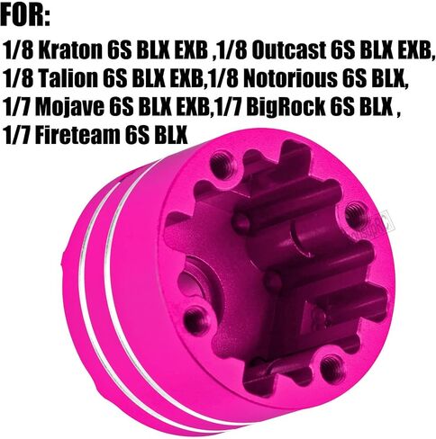 RC Upgrades Part for 1/8 Kraton/Outcast/Talion 6S BLX EXB,Notorious 6S BLX,1/7 Mojave 6S BLX EXB,BigRock/Fireteam 6S BLX,Aluminum Diff Case Differential Carrier,Replace #ARA310983 Pink in Kuwait