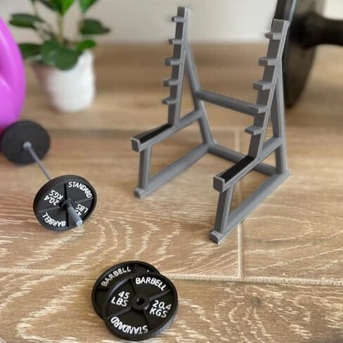 Squat Funny Barbell Rack Pen Holder,Mini Pencils Holder for Gym Theme for All Fitness Enthusiasts, Weightlifting Fans(Grey) in Saudi Arabia