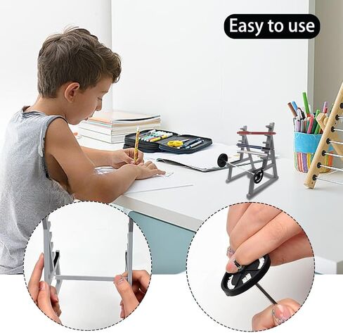 Squat Funny Barbell Rack Pen Holder,Mini Pencils Holder for Gym Theme for All Fitness Enthusiasts, Weightlifting Fans(Grey) in Saudi Arabia