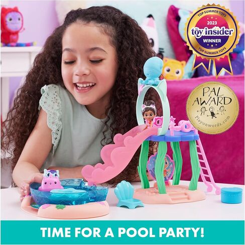 Gabby’s Dollhouse, Purr-ific Pool Playset with Gabby and MerCat Figures, Colour-Changing Mermaid Tails and Pool Accessories Kids’ Toys for Ages 3 and Up in Saudi Arabia