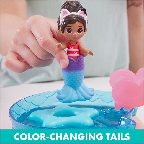Gabby’s Dollhouse, Purr-ific Pool Playset with Gabby and MerCat Figures, Colour-Changing Mermaid Tails and Pool Accessories Kids’ Toys for Ages 3 and Up in Saudi Arabia