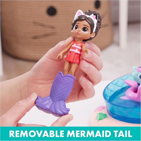 Gabby’s Dollhouse, Purr-ific Pool Playset with Gabby and MerCat Figures, Colour-Changing Mermaid Tails and Pool Accessories Kids’ Toys for Ages 3 and Up in Saudi Arabia