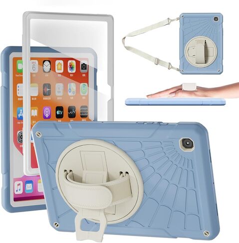 Galaxy Tab A8 Case,for Samsung Galaxy Tab A8 10.5'' 2022 with Screen Protector 360 Rotating Hand Strap&Stand, Drop-Proof Case for Galaxy Tab A8 SM-X200/X205/X207, Black in Kuwait