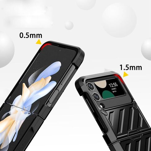Compatible with Samsung Galaxy Z Flip 4 5G 2022 Phone Case Heavy Duty Slim Rubber Protective Hard PC Anti-Slip Hybrid Shockproof ZFlip4 Z4 Flip4 4Z Cover for Cell Accessories Women Men Purple in Saudi Arabia