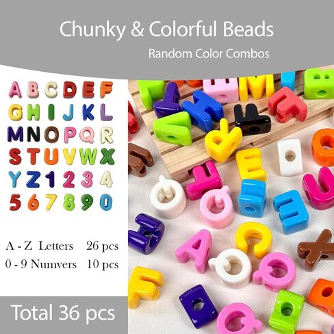 Chunky Colorful Acrylic Letter Beads for DIY Crafts (36) in Saudi Arabia