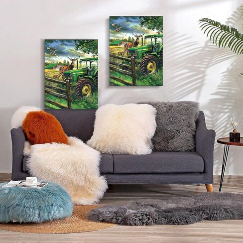 Youshiha جرار Deer Diamond Painting Kits للبالغين ، DIY 5D مركبة الماس تدريبات كاملة للبالغين ، للديكور المنزل المبتدئين هدية 12x16 بوصة in Kuwait