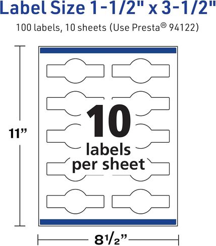 Avery TrueBlock Matte White Wraparound Band Labels with Sure Feed, 1.5" x 3.5", Cigar Band Labels, 100 Total, Print-to-The-Edge, Laser/Inkjet, Great for Packaging and Product Labeling in Saudi Arabia