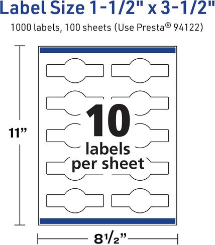 Avery TrueBlock Matte White White Wrapels Labels مع تغذية مؤكدة ، 1.5 "× 3.5" ، ملصقات فرقة السيجار ، 100 إجمالي ، طباعة إلى الحافة ، ليزر/حبر ، رائع للتغليف ووضع العلامات على المنتجات in Kuwait