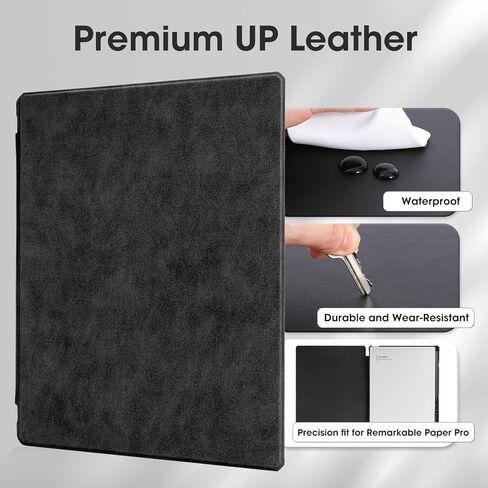 Case for 11.8" Remarkable Paper Pro Color Tablet 2024 Released with Pen Holder, Nib Storage, Auto Wake/Sleep, Ergonomic Design for Book Folio Lightweight Hard Protective Cover (Black Notebook) in Saudi Arabia