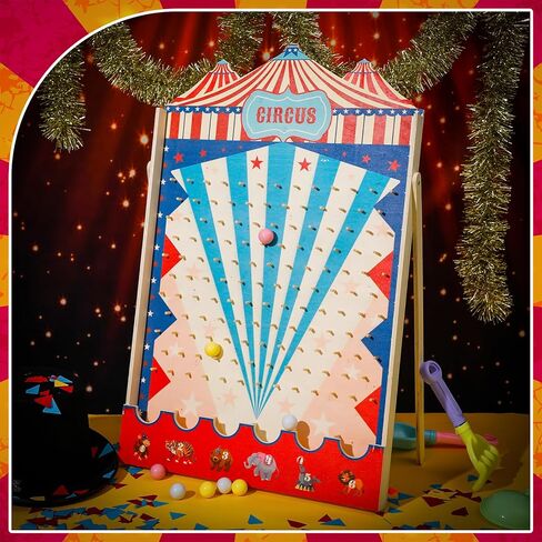 Fulmoon Carnival Game Circus Game Game Disk Drop Game مع 8 أقراص لعبة Wood Family Board Game لـ Carnival Party Decorations Birthday Party Supplies (15.7 × 10 بوصة) in Kuwait