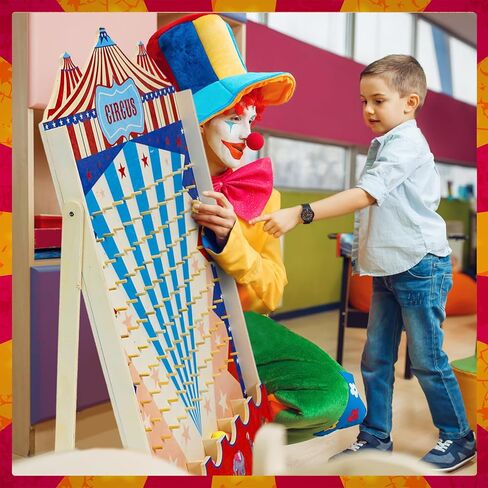 Fulmoon Carnival Game Circus Game Game Disk Drop Game مع 8 أقراص لعبة Wood Family Board Game لـ Carnival Party Decorations Birthday Party Supplies (15.7 × 10 بوصة) in Kuwait