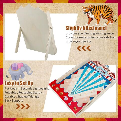 Fulmoon Carnival Game Circus Game Game Disk Drop Game مع 8 أقراص لعبة Wood Family Board Game لـ Carnival Party Decorations Birthday Party Supplies (15.7 × 10 بوصة) in Kuwait