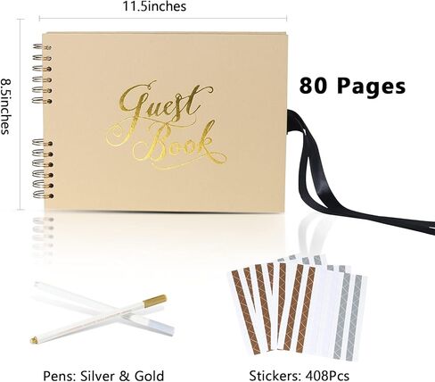 دفتر ضيوف حفل زفاف بولارويد ، 11.5 × 8.5 بوصة ، 80 صفحة زوار فارغة في جنازة ، دش الطفل ، عيد ميلاد ، دش الزفاف ، حفلة التخرج ، الذكرى الخمسين in Kuwait