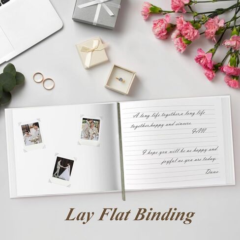 Wedding Guest Book for Your Wedding Reception, Graduation Guest Book, Polaroid Guest Book for Baby Shower and Special Events with Pen, 120 Blank Lined Pages, 204 Pcs Photo Corners Stickers for Sign in Saudi Arabia