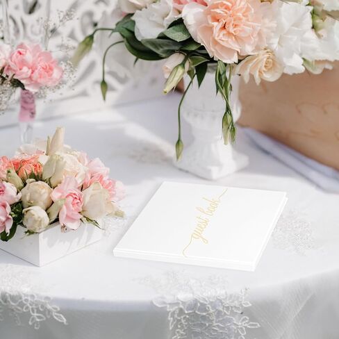 Wedding Guest Book for Your Wedding Reception, Graduation Guest Book, Polaroid Guest Book for Baby Shower and Special Events with Pen, 120 Blank Lined Pages, 204 Pcs Photo Corners Stickers for Sign in Saudi Arabia