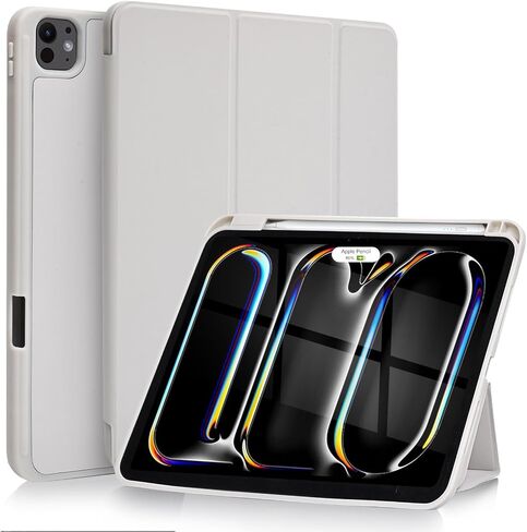 for iPad Pro 13 Inch Case 2024 7th Generation (M4), iPad 13 pro case with Pencil Holder, Smart Cover with Protective Trifold Stand & Soft TPU Back, Auto Wake/Sleep, Support Pencil Pro (Black) in Saudi Arabia
