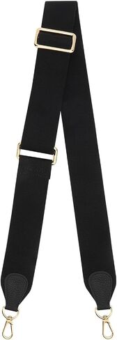 Adjustable Wide Purse Straps Replacement Crossbody Bags for Women Handbags, Cross Body Bag & Shoulder Bag with Silver Snap Hooks - Black, Length 28-47 Inch, Wide 2 Inch in Saudi Arabia