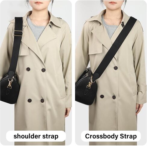 Adjustable Wide Purse Straps Replacement Crossbody Bags for Women Handbags, Cross Body Bag & Shoulder Bag with Silver Snap Hooks - Black, Length 28-47 Inch, Wide 2 Inch in Saudi Arabia